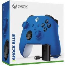 Геймпад Microsoft Xbox Series X, S (Shock Blue) + Play & Charge Kit