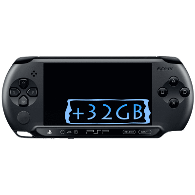 Sony PSP E1000 Street  Piano Black + Карта Памяти 32Gb + Чехол + Пленка + USB кабель + Игры