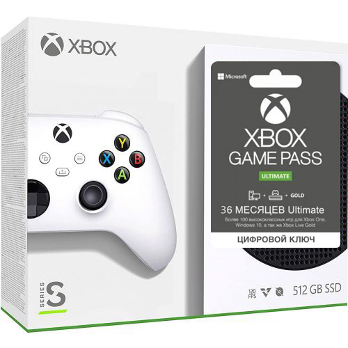 Купить Microsoft Xbox Series S 512Gb + Xbox Game Pass Ultimate (36 ...