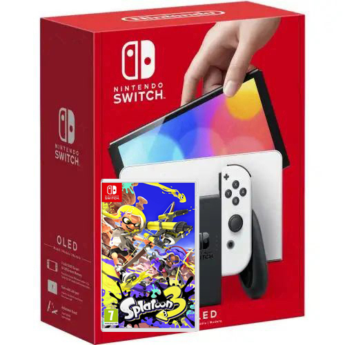 Купить Nintendo Switch (OLED model) White + Игра Splatoon 3