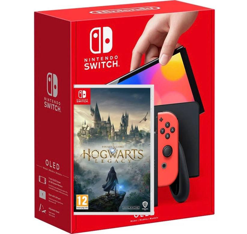 Купить Nintendo Switch (OLED model) Neon Blue-Red + Игра Hogwarts ...