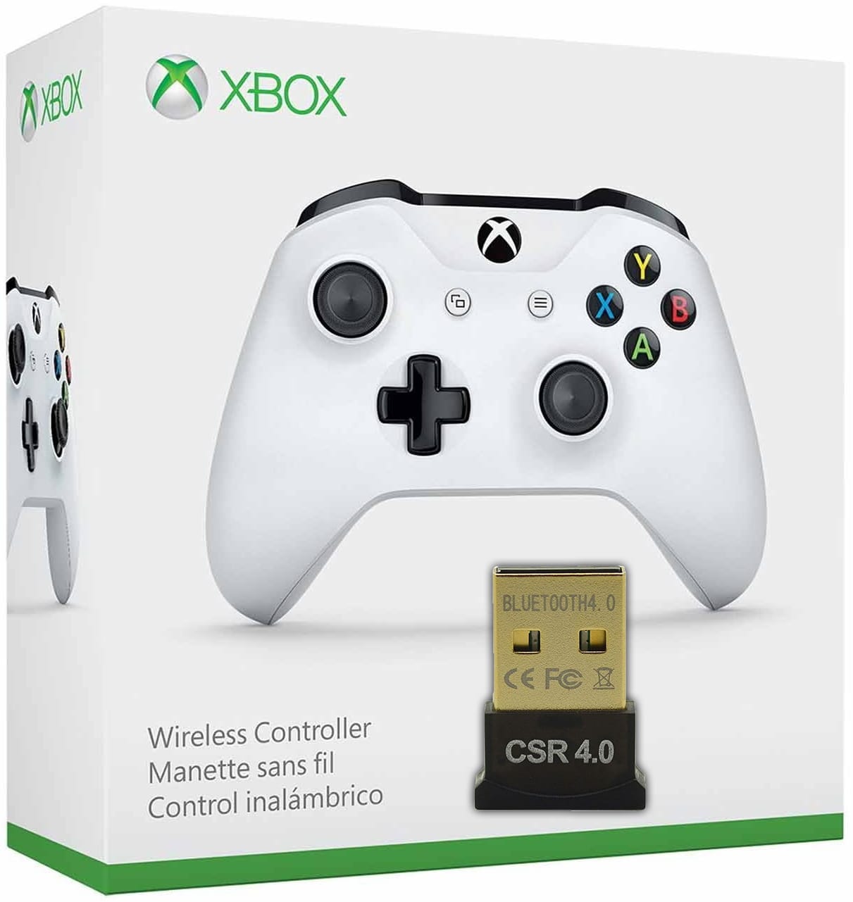 ≡ Microsoft Xbox One S Wireless Controller with Bluetooth (White ...