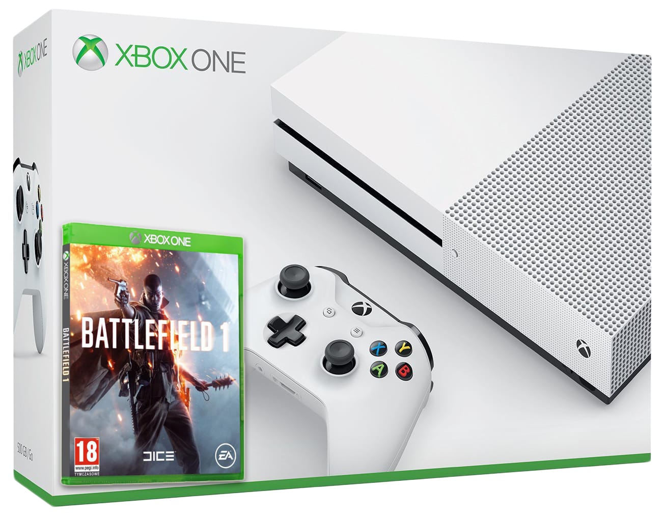 ≡ Microsoft Xbox One S 500Gb White + Battlefield 1 (русская версия ...