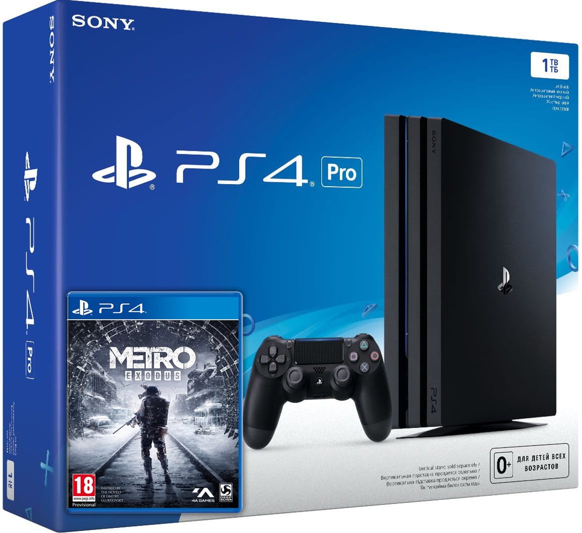 ≡ Sony Playstation 4 PRO 1Tb + Metro Exodus / Исход (русская версия) –  купить в интернет-магазине Up2date, цены в Киеве и Украине