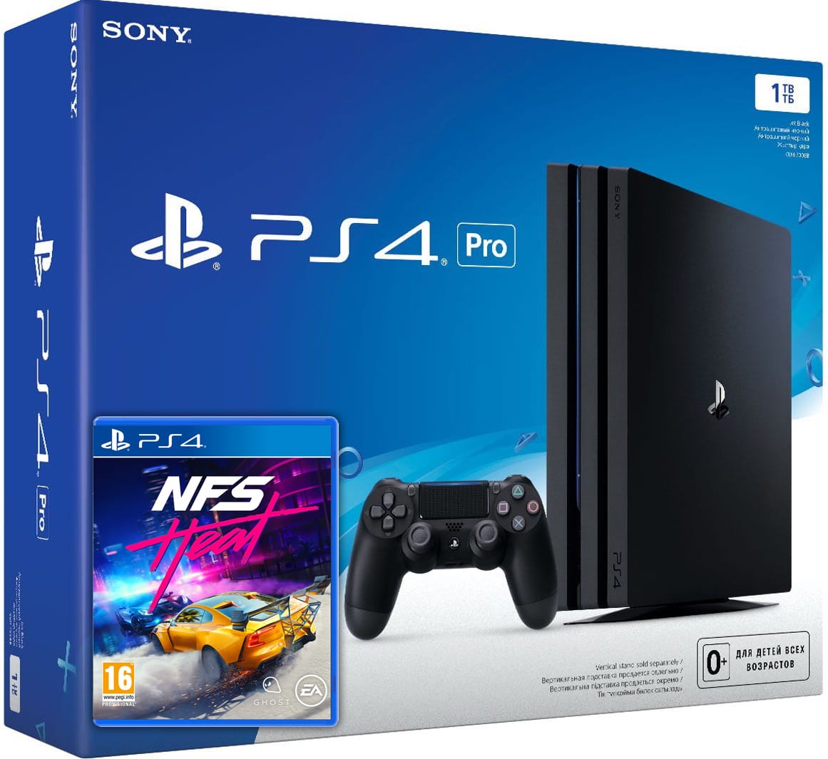 ≡ Sony Playstation 4 PRO 1Tb + Need for Speed Heat (русская версия) –  купить в интернет-магазине Up2date, цены в Киеве и Украине