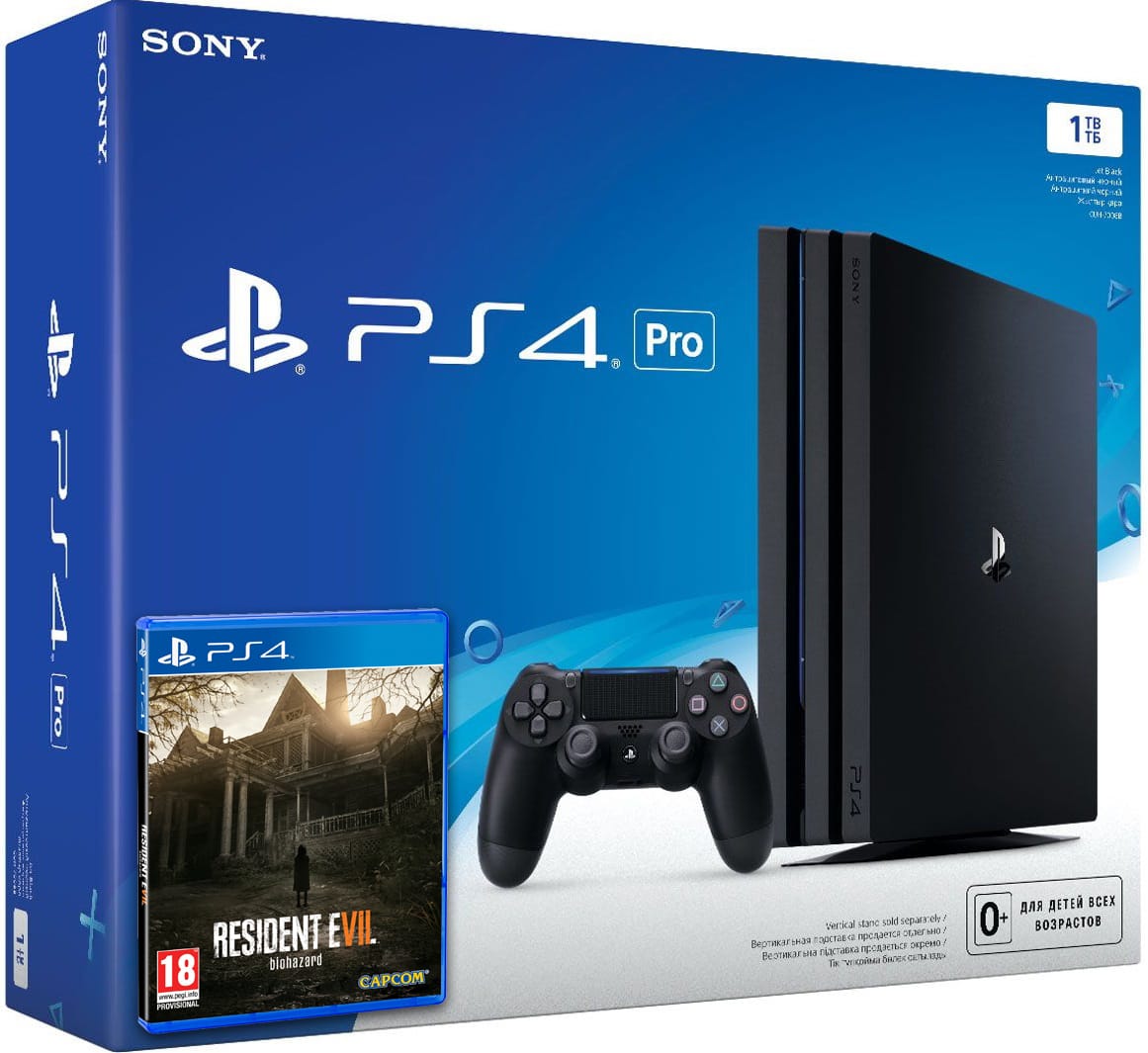 ≡ Sony Playstation 4 PRO 1Tb + Resident Evil 7 Biohazard (русская версия) –  купить в интернет-магазине Up2date, цены в Киеве и Украине