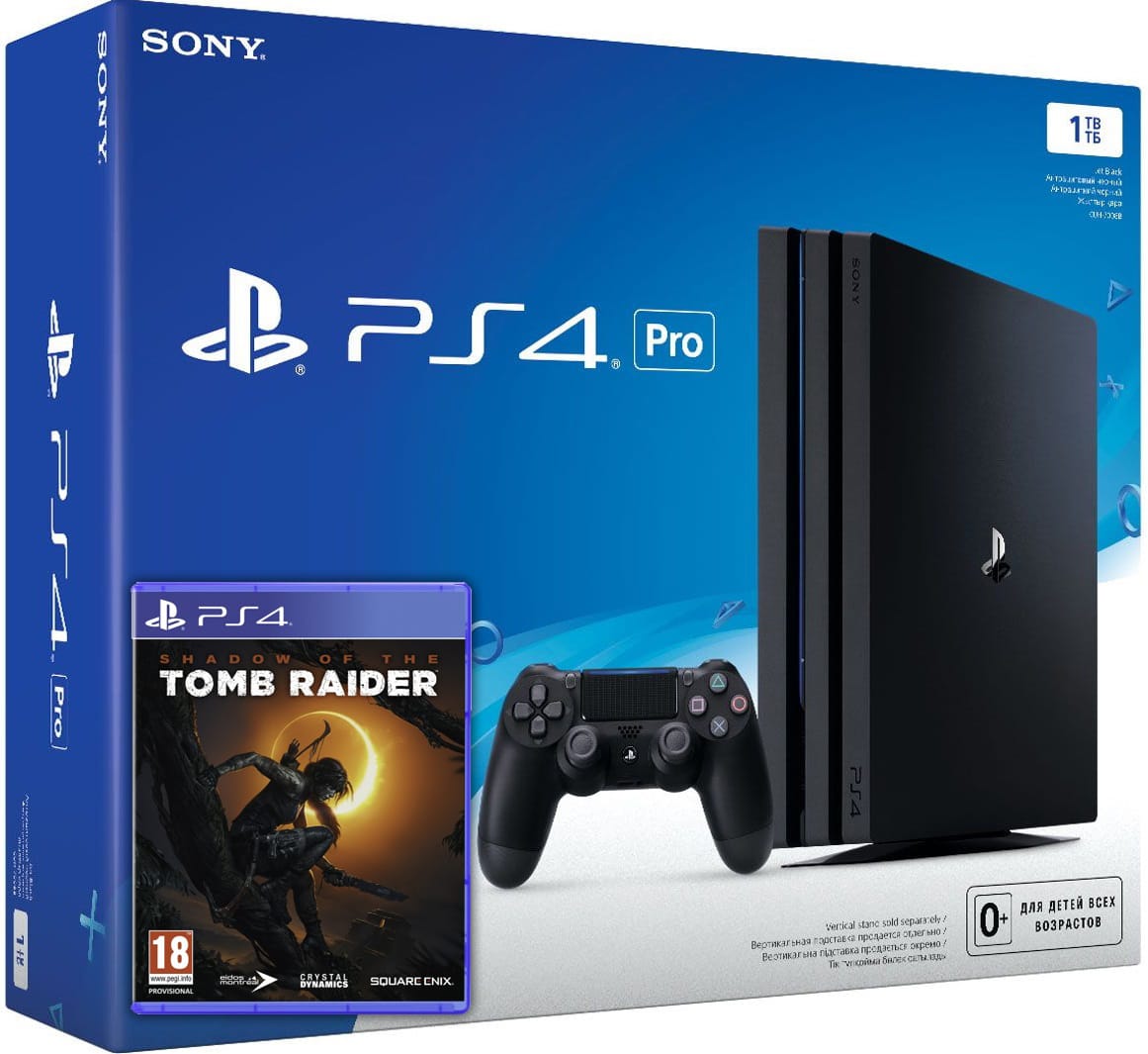 ≡ Sony Playstation 4 PRO 1Tb + Shadow of the Tomb Raider (русская версия) –  купить в интернет-магазине Up2date, цены в Киеве и Украине