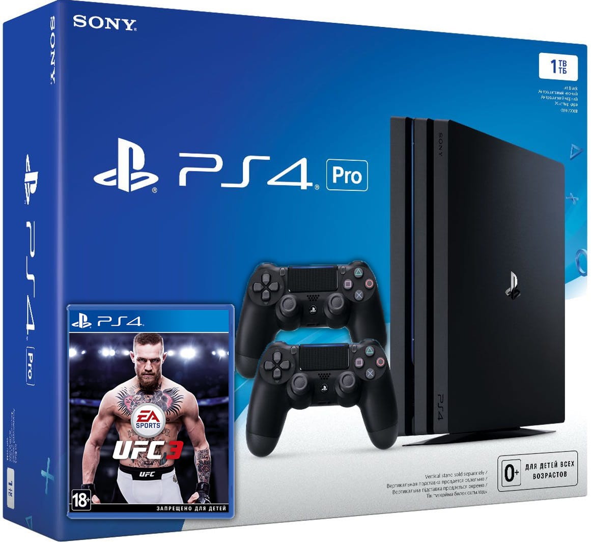 ≡ Sony Playstation 4 PRO 1Tb + UFC 3 (русская версия) + DualShock 4  (Version 2) (black) – купить в интернет-магазине Up2date, цены в Киеве и  Украине