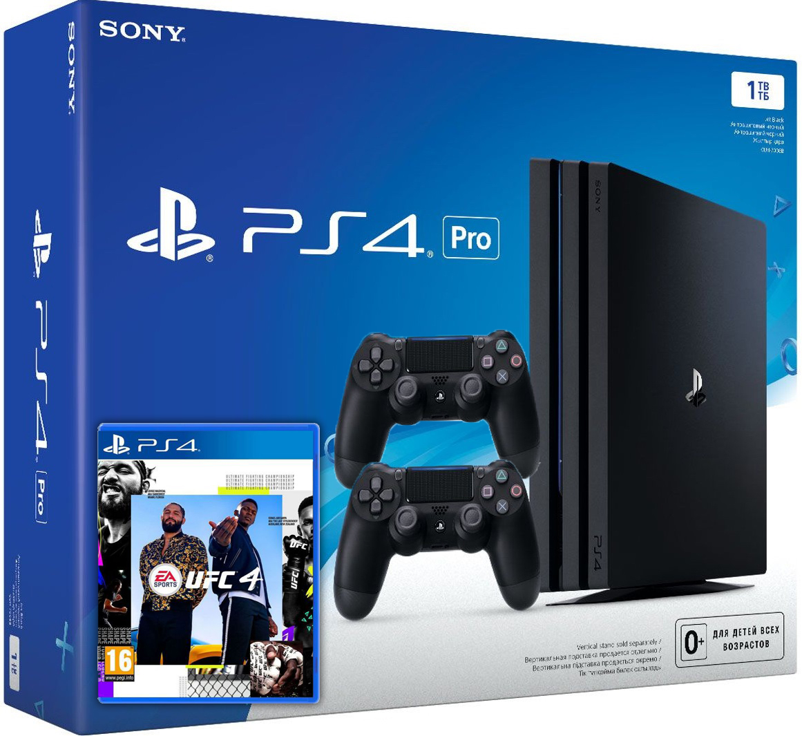 ≡ Sony Playstation 4 PRO 1Tb + UFC 4 (русская версия) + DualShock 4 ...
