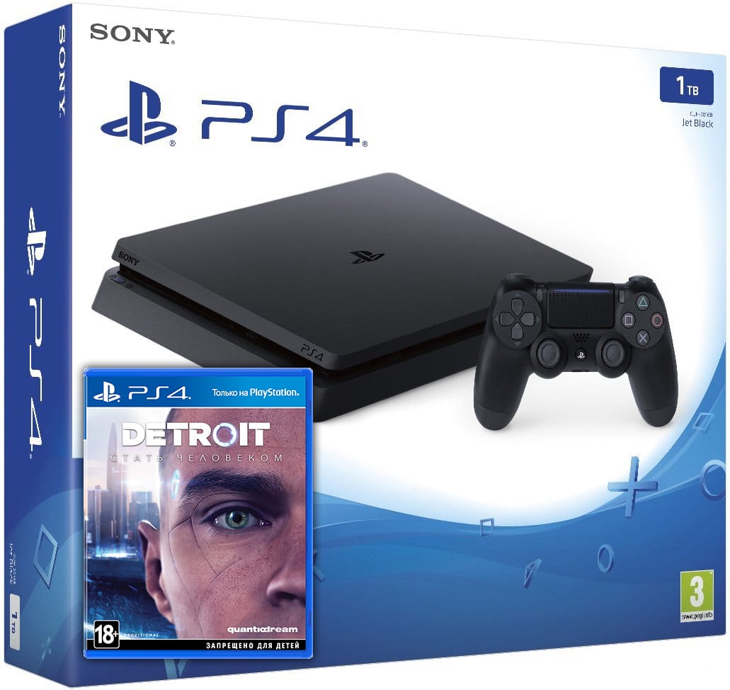 ≡ Sony Playstation 4 Slim 1Tb + Detroit: Стать человеком (русская версия) –  купить в интернет-магазине Up2date, цены в Киеве и Украине