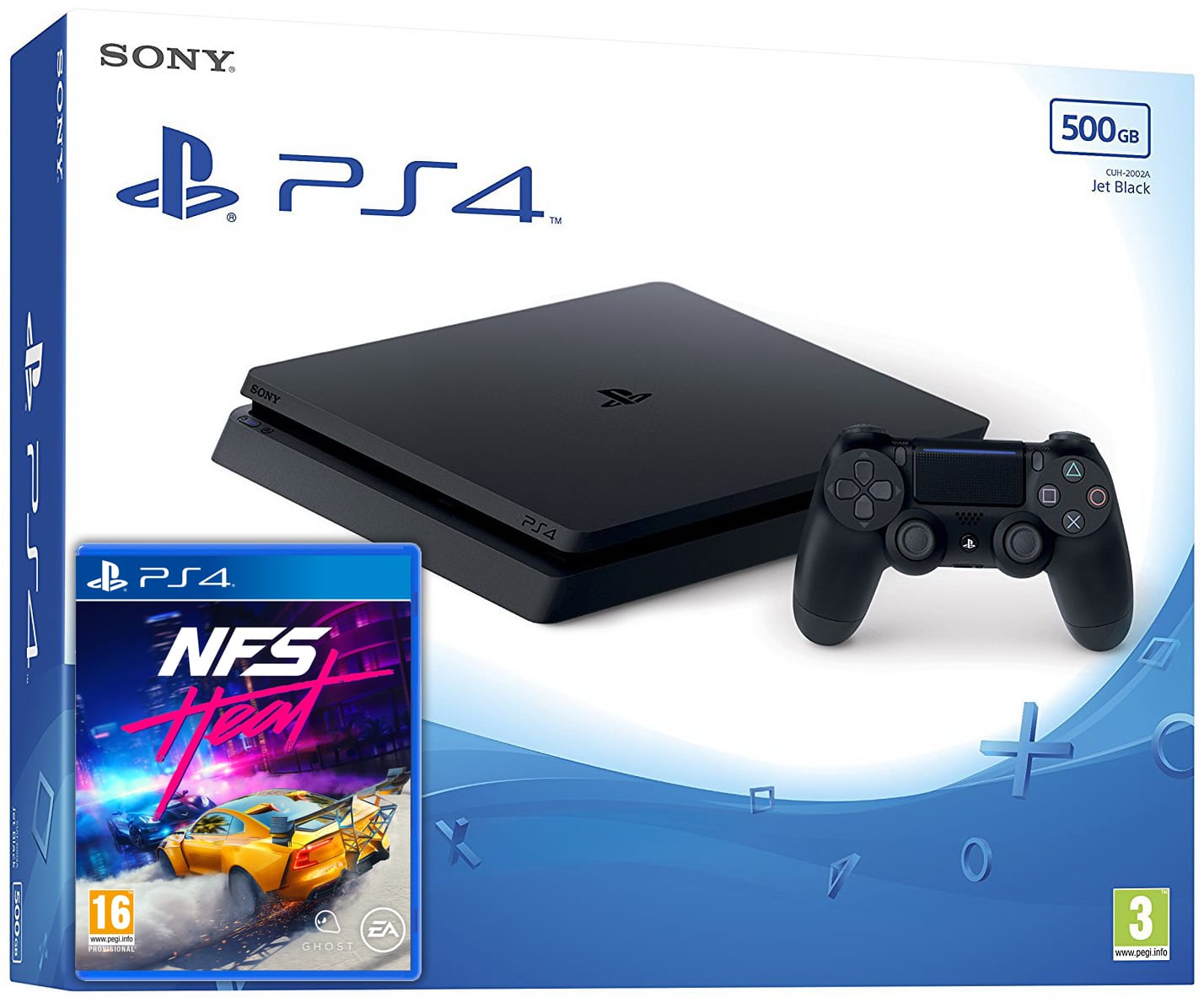 ≡ Игровая консоль Sony Playstation 4 Slim 500Gb + Need for Speed Heat  (русская версия) – купить в интернет-магазине Up2date, цены в Киеве и  Украине