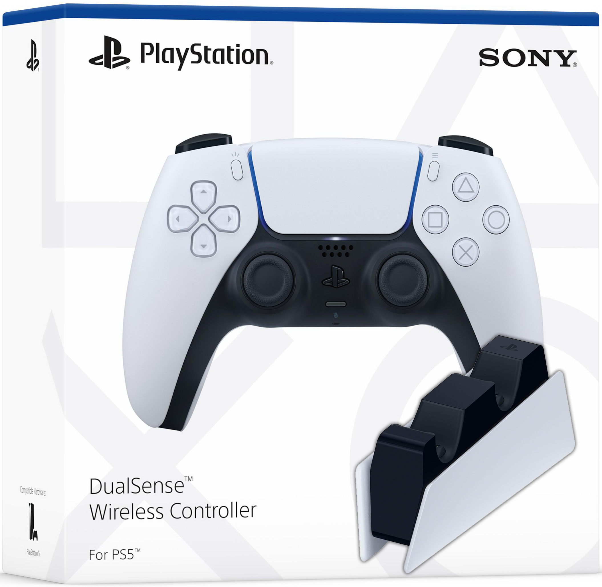 Купить Sony DualSense (White) + Зарядная станция Sony DualSense ...