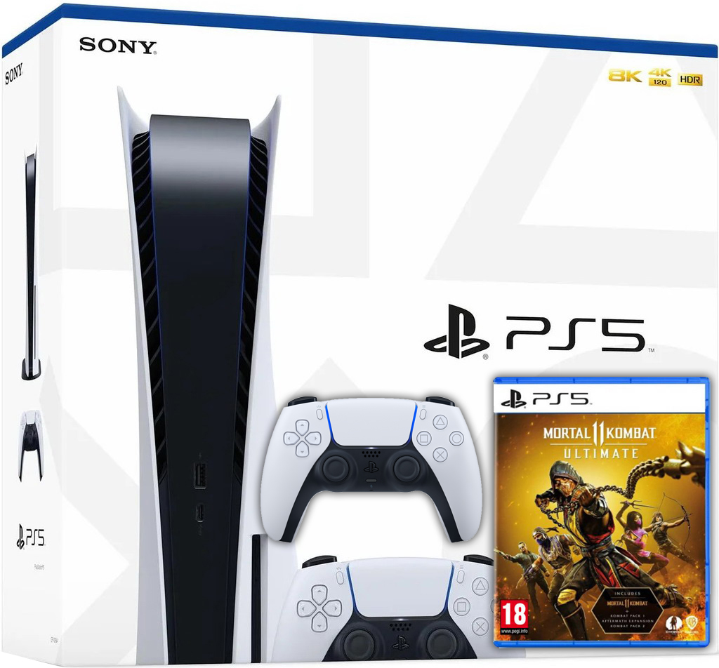 Купить Sony PlayStation 5 White 825Gb + Mortal Kombat 11 + DualSense в  Киеве с доставкой по Украине – цены | Up2Date