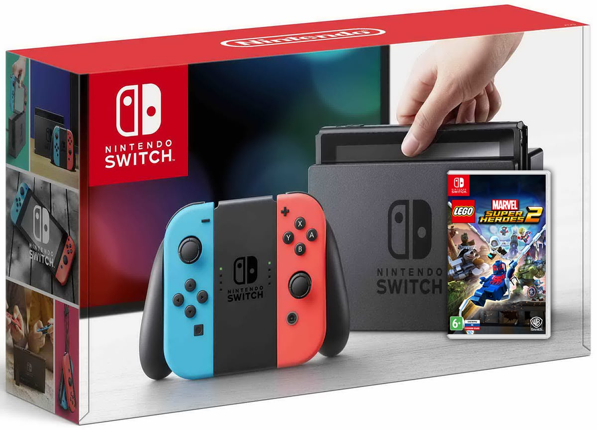 ≡ Nintendo Switch Neon Blue-Red + Игра LEGO: Marvel Super Heroes 2 (русская  версия) – купить в интернет-магазине Up2date, цены в Киеве и Украине