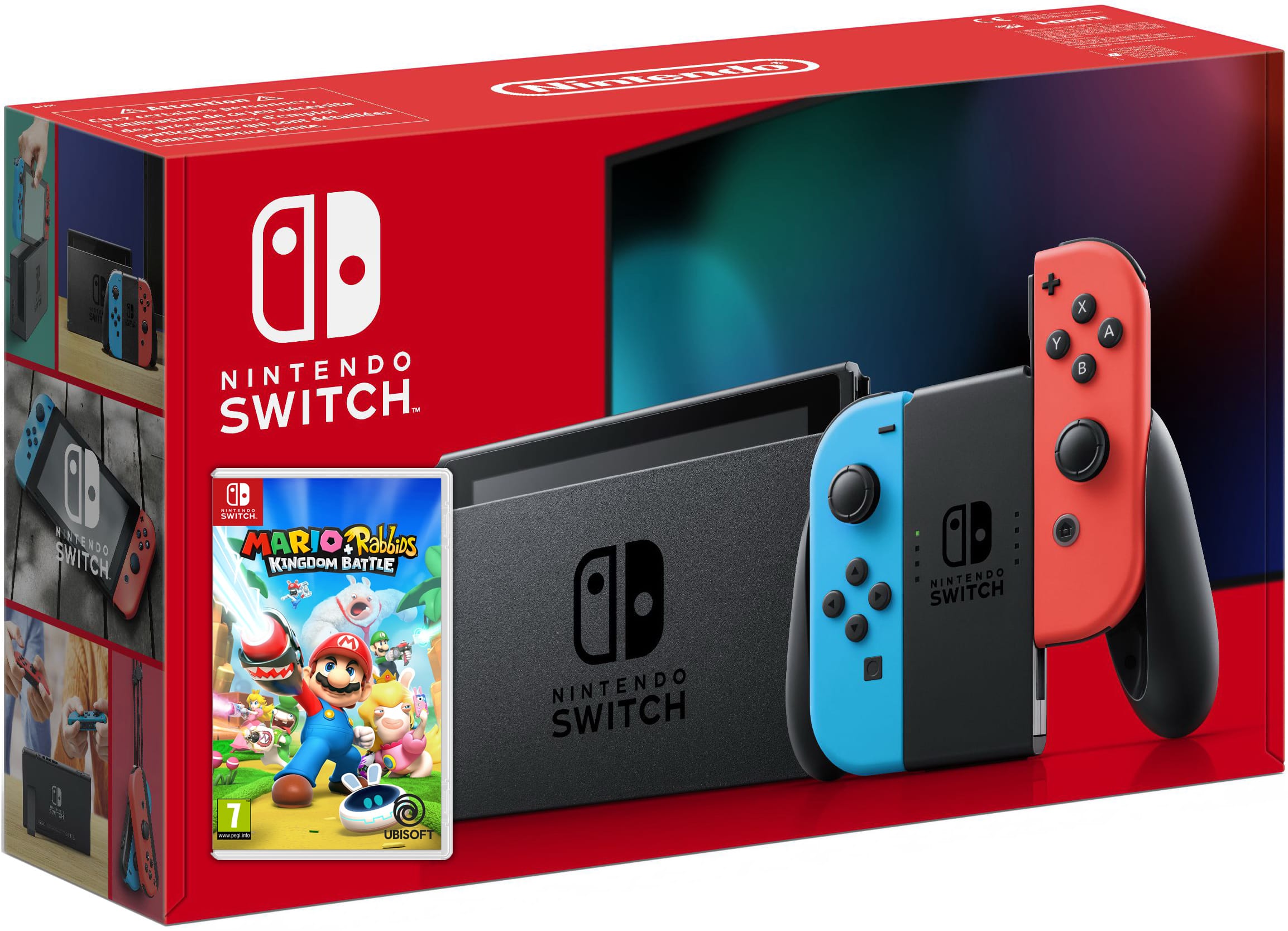 ≡ Nintendo Switch Neon Blue-Red (Upgraded version) + Игра Mario + Rabbids:  Kingdom Battle (русские субтитры) – купить в интернет-магазине Up2date,  цены в Киеве и Украине