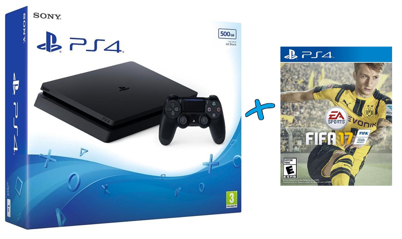 Sony Playstation 4 Slim 500Gb + FIFA 17 (русская версия)